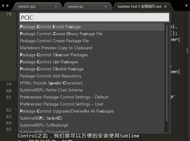 Package Control 安裝成功